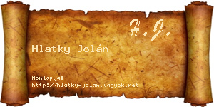 Hlatky Jolán névjegykártya