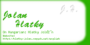 jolan hlatky business card